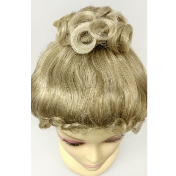 Medium blonde updo costume wig main image 3